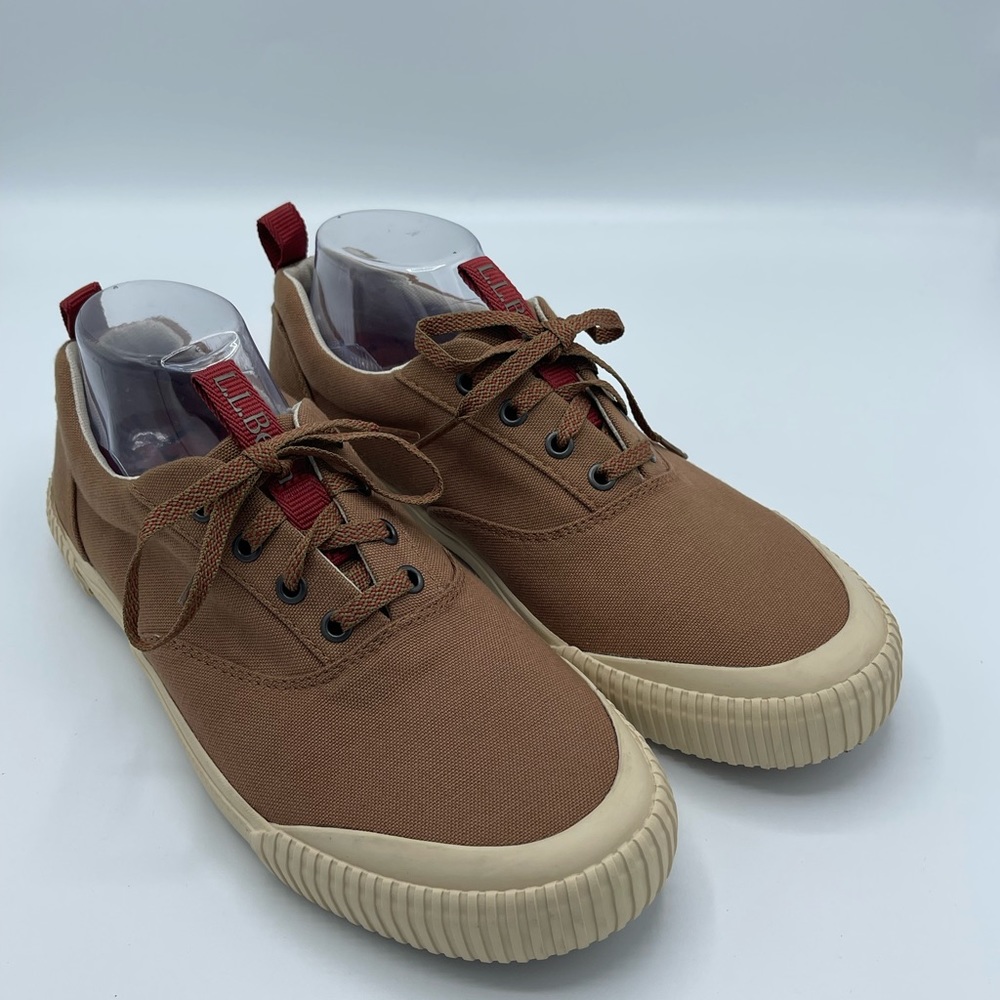 LL Bean Eco Woods Men's Size 9.5 M Rust Canvas Rugged Sole Sneakers